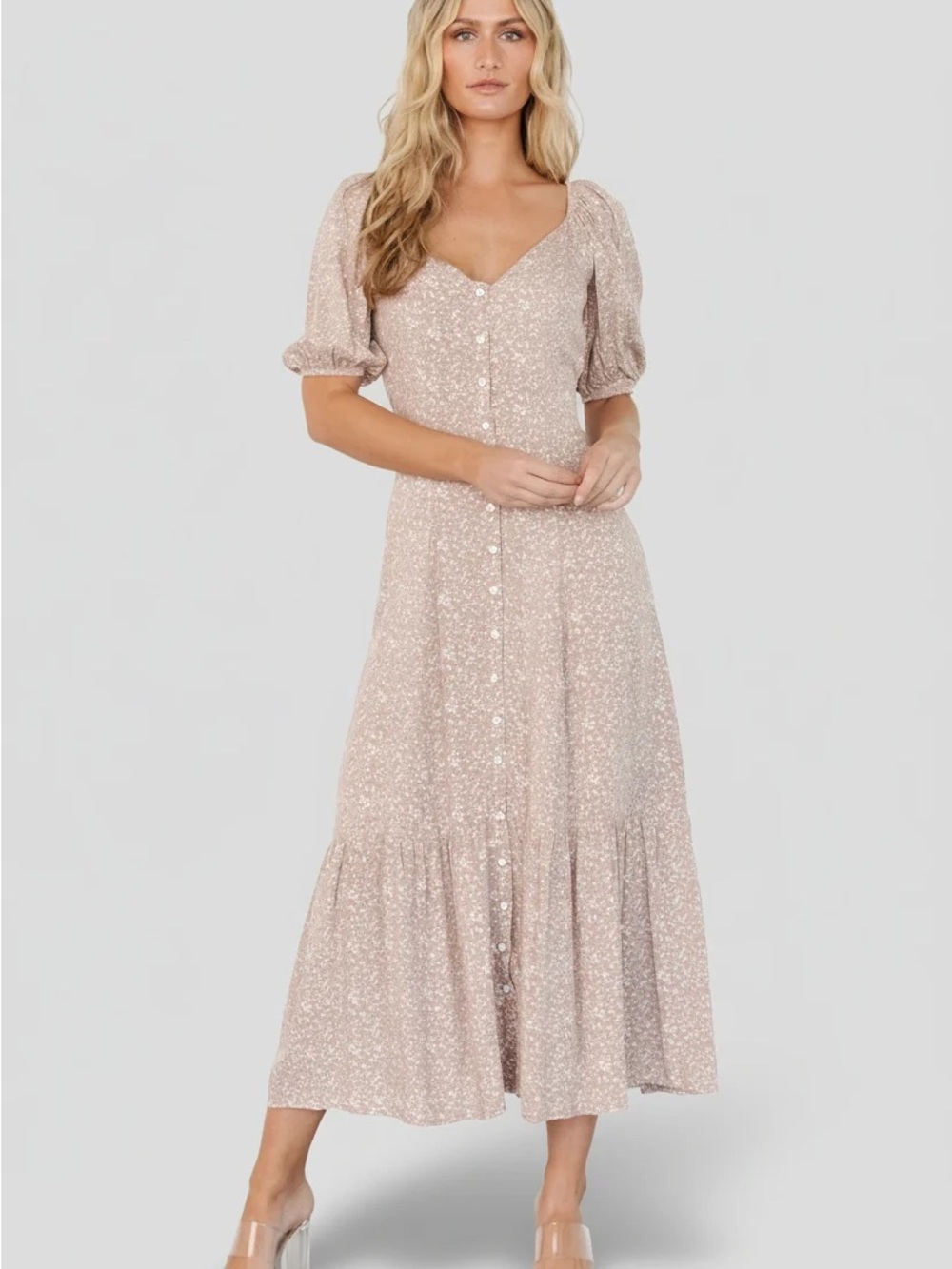 Baltic Born Mathilda Dusky Pink Floral Maxi Dress
